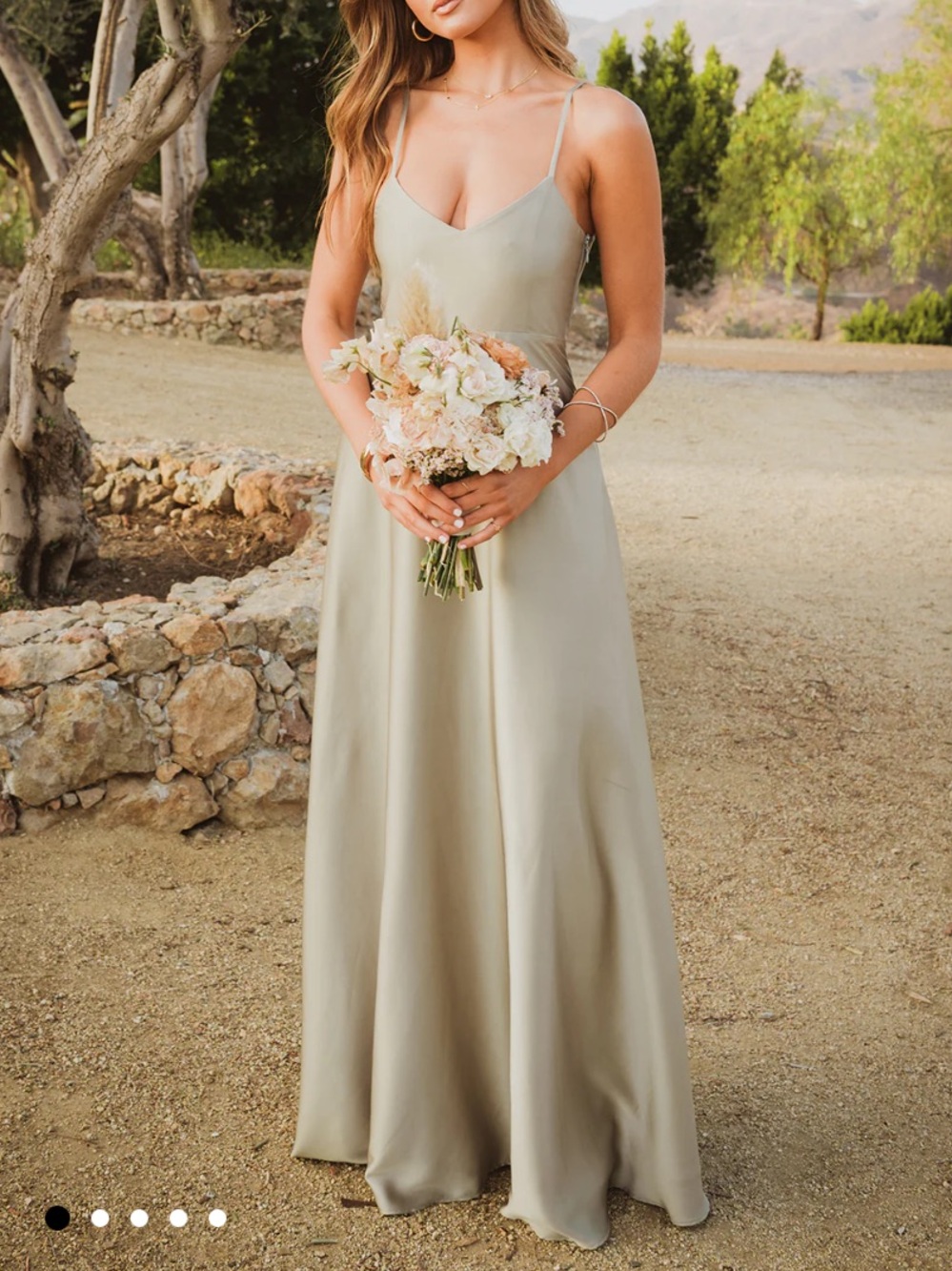 Faith Maxi Dress Moss Green Luxe Satin